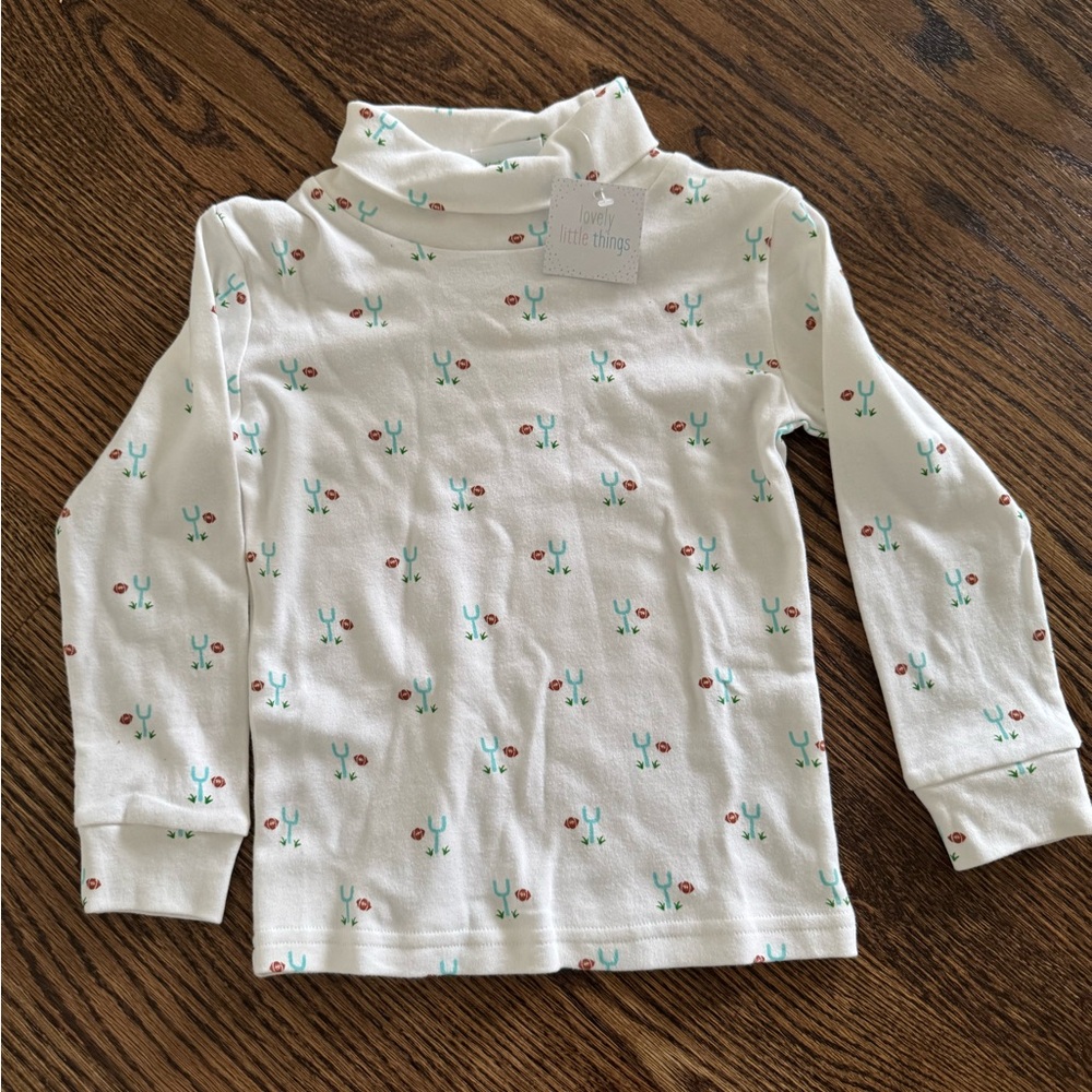 Grace & James White Cotton Kids Football Turtleneck.